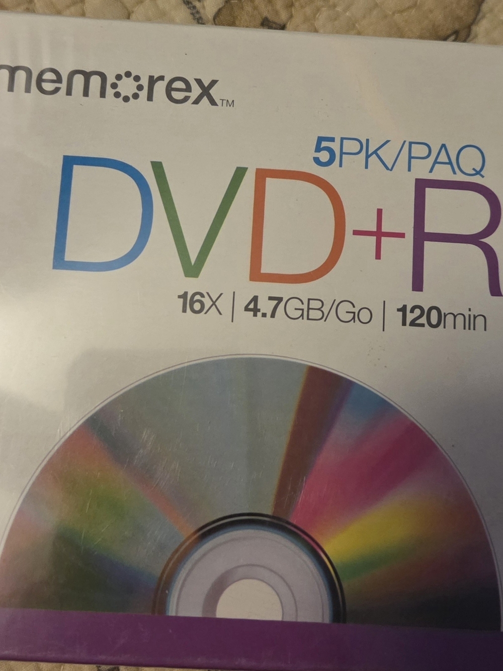 Brand New Never Opened - Memorex DVD+R Discs 16X 4.7GB - 5 Pack
